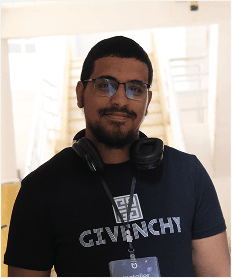 Chouaib in a Claude t-shirt
